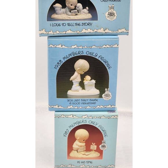Precious Moments Members Only Figurines Lot Chuck Friendship Vintage 1980s W/Box - Picture 5 of 14